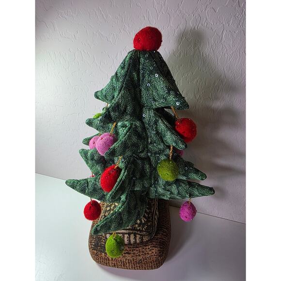 NEW John Derian Christmas Tree Sparkling Beaded Target 19"x12" Plush Pillow NWT - Picture 2 of 9